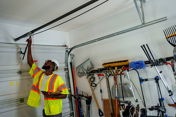 Professional Garage Door Panel Replacement technician working in Morton, WA